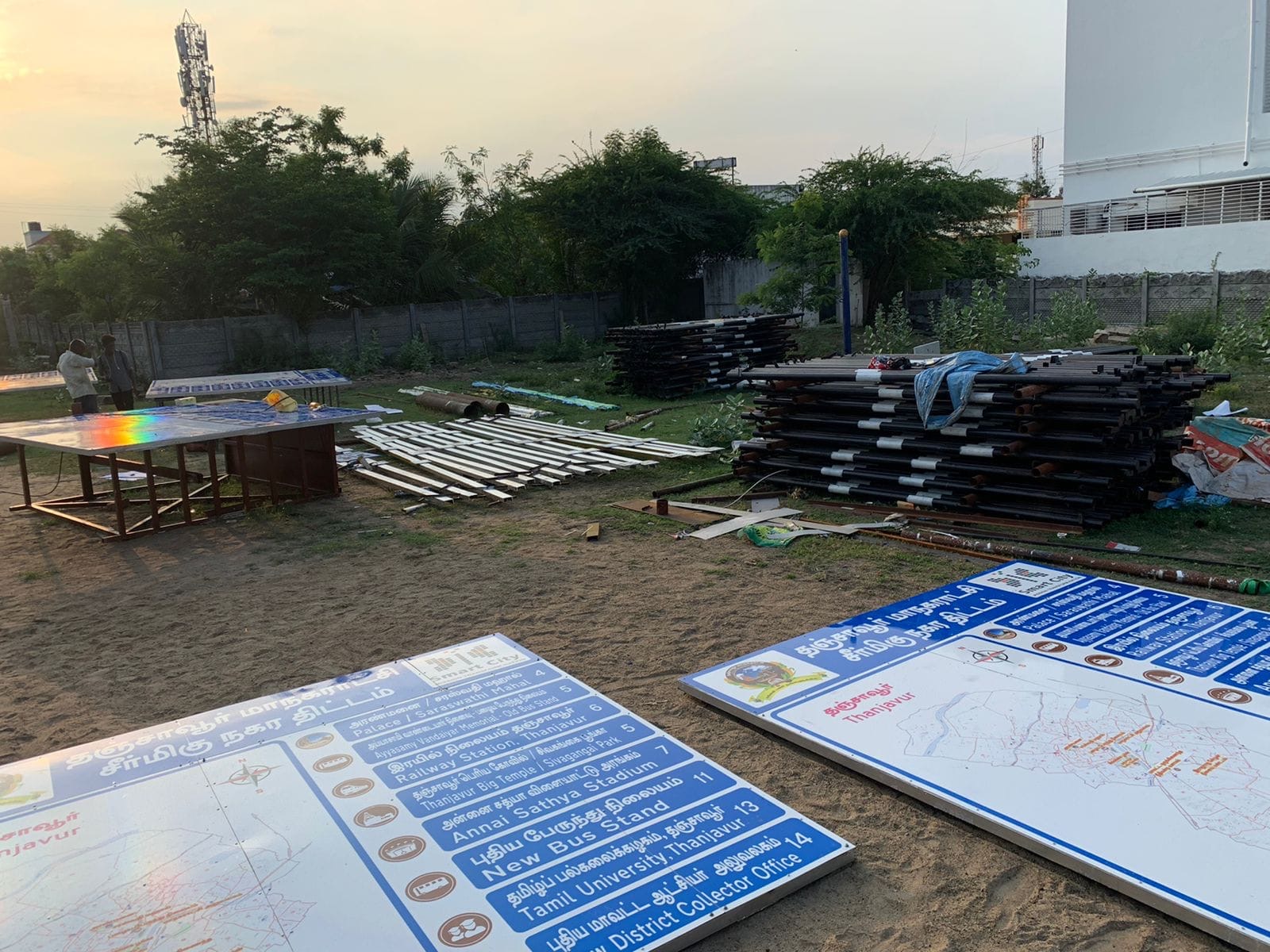 Road safety signboard structural assembly